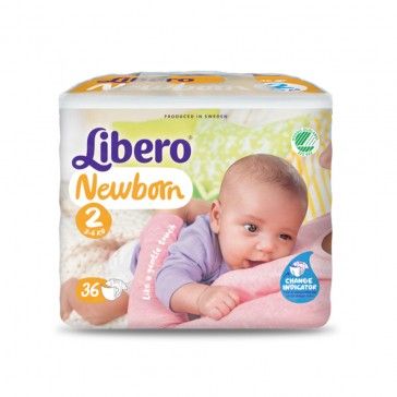 Libero Fraldas Newborn T2 3-6Kg x36