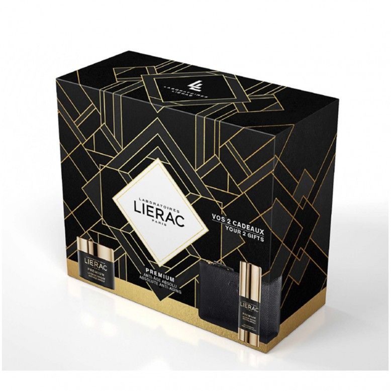 Lierac Coffret Premium Creme Voluptuoso 50ml + Creme Contorno de Olhos 15ml + Bolsa Rue Des Fleurs M