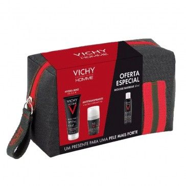 Vichy Homme Hydra Mag Shower Gel Bag 200ml + Deo Roll-On 72h 50ml + Shaving Mousse 50ml