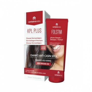 KPL Plus Pack Champô Dermatológico Anti-Caspa 200ml + Folstim Shampoo 200ml