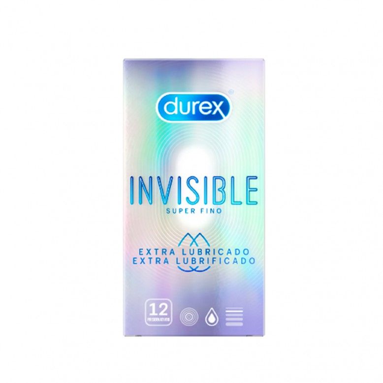 Durex Invisible Extra Lubrificado Preservativos x12