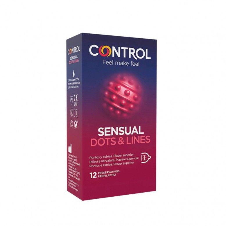Preservativos Control Sensual Puntos y Líneas x12