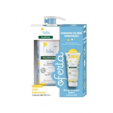 Klorane Baby Calendula BIO Pack Leche Hidratante 500ml + Gel Limpiador Suave 200ml