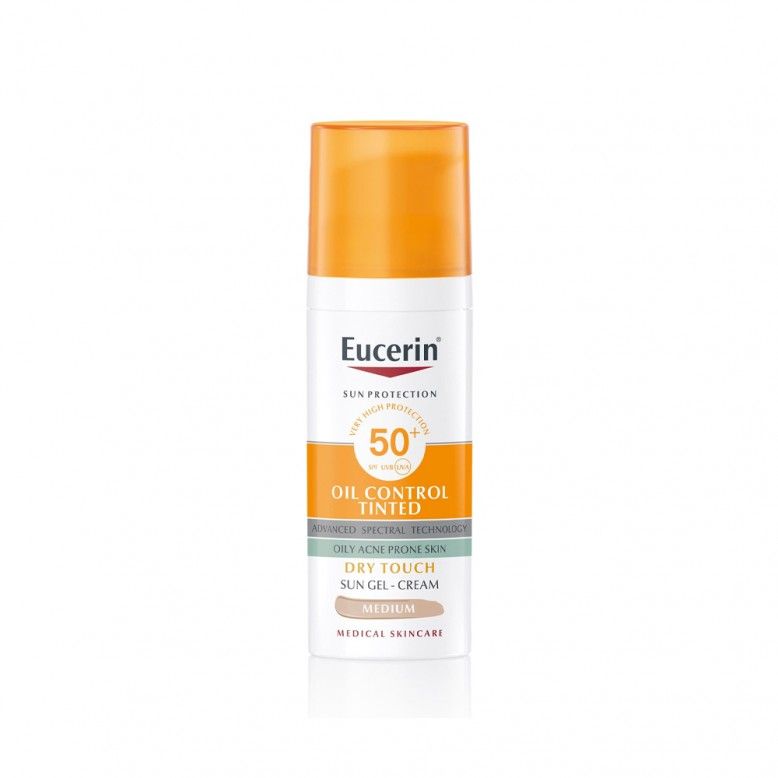 Eucerin Sun Oil Control Tinted Toque Seco Tom Médio SPF50+ 50ml