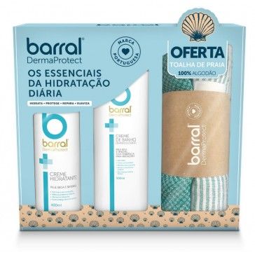 Barral Dermaprotect Creme de Banho 500ml + Creme Hidratante 400ml + Toalha de Praia Coffret