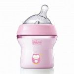 Chicco Natural Feeling Bibero +0 meses Fluxo Normal Rosa 150 ml