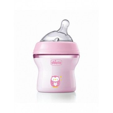 Chicco Natural Feeling Bibero +0 meses Fluxo Normal Rosa 150 ml