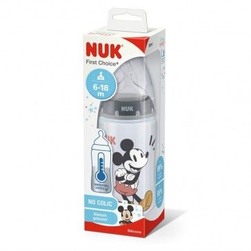 Nuk First Choice+ Mickey Bibern Indicador De Temperatura 300ml Tetina Silicona 6-18M