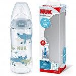 BOTELLA NUK FIRST CHOICE INDICADOR DE TEMPERATURA AZUL 6-18M 300 ML