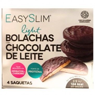 Easyslim bolachas cobertas com chocolate de leite 4 unid